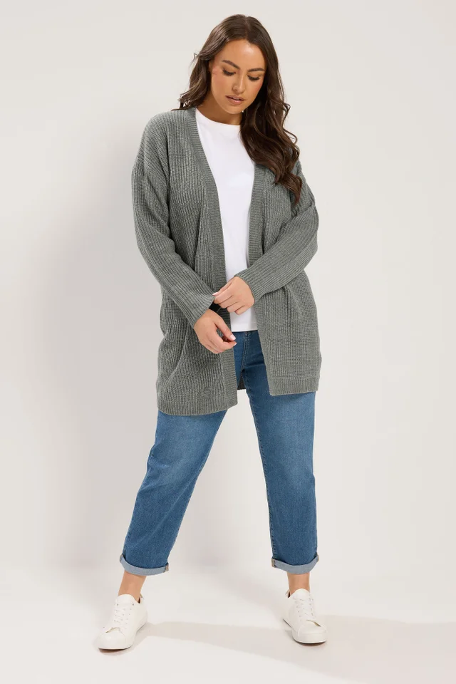 Yours Curve Grey Knitted Cardigan