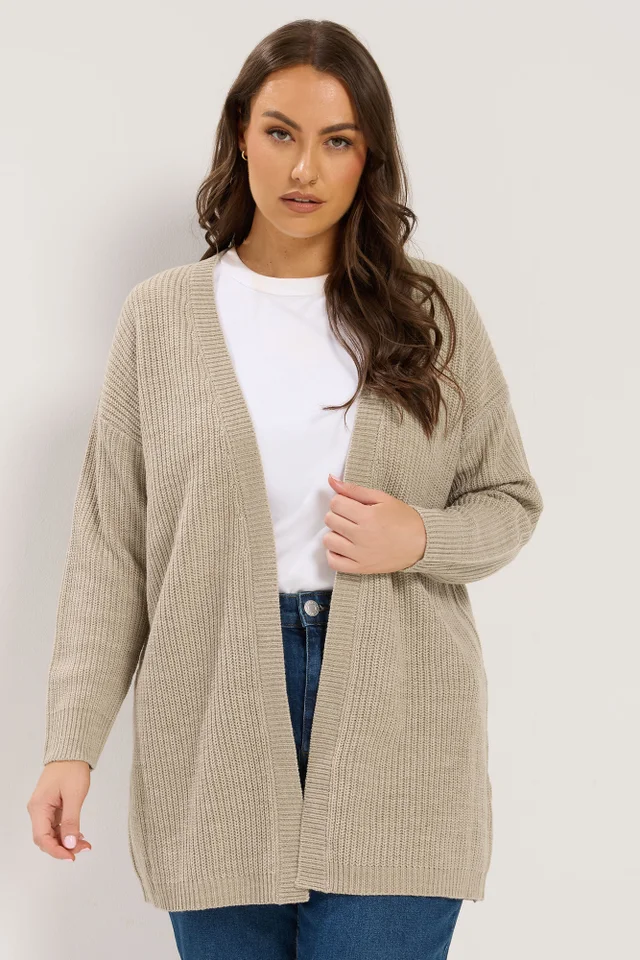 Yours Curve Natural Brown Essential Cardigan