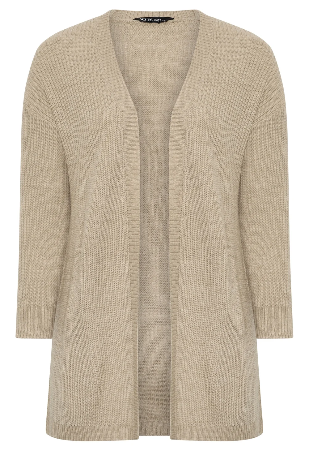Yours Curve Natural Brown Essential Cardigan - 26-28 Image 5