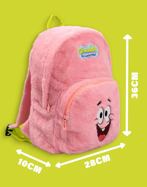 Vanilla Underground SpongeBob SquarePants Unisex Kids Pink Furry Patrick Backpack (One Size) - One Size Image 3