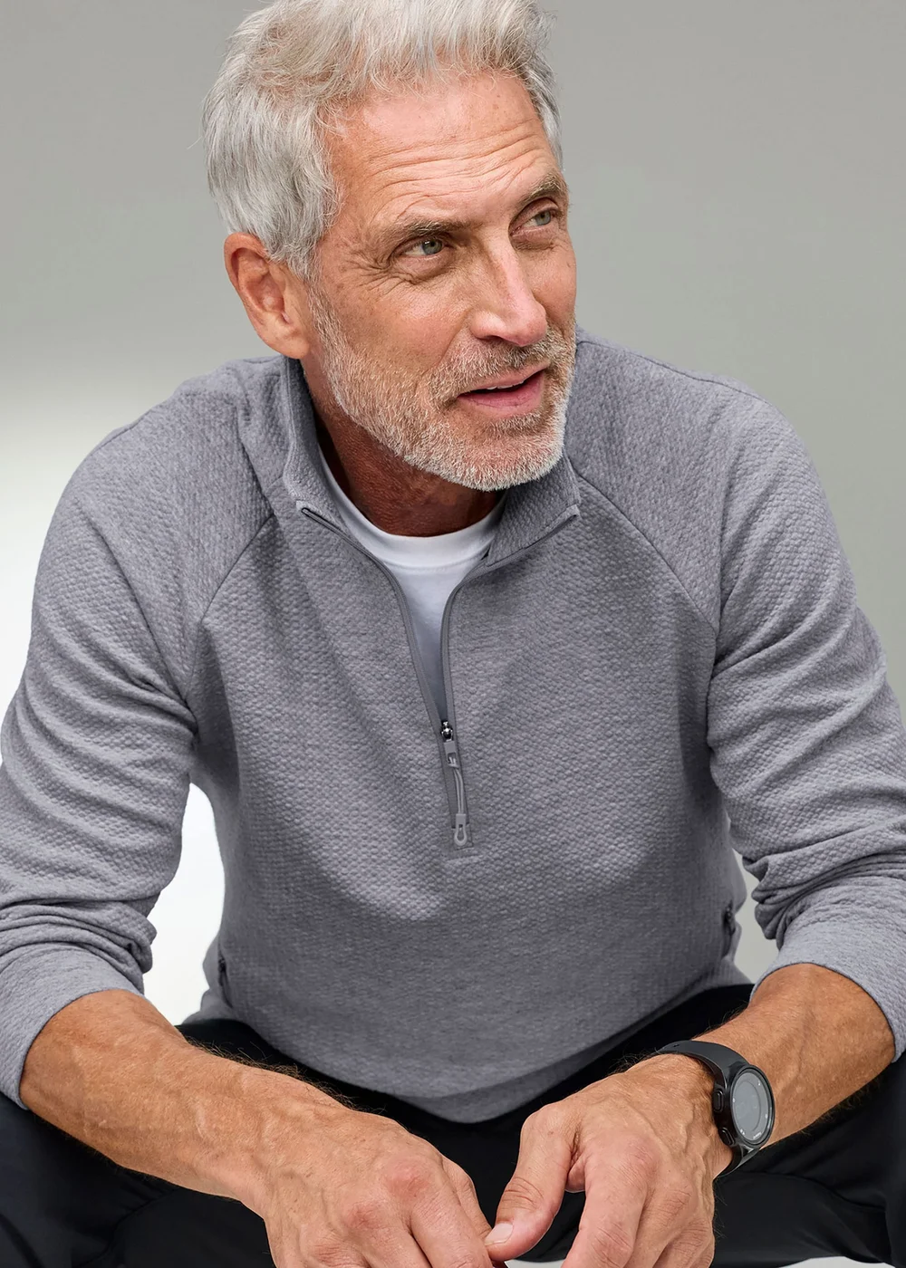 CT Active Frost Grey Long Sleeve Textured Half Zip Top - 3XL Image 1