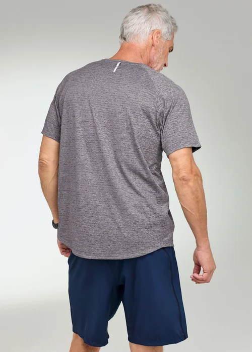 CT Active Smoke Grey Short Sleeve Marl Crew Neck T-Shirt - L Image 3