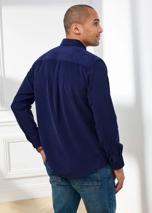 Cotton Traders Marine Long Sleeve Cord Shirt - M Image 3