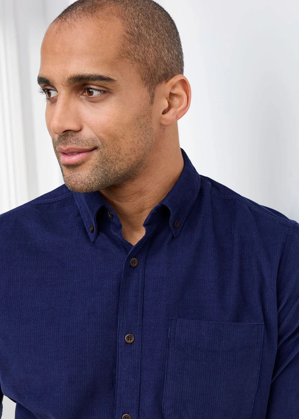 Cotton Traders Marine Long Sleeve Cord Shirt - M Image 4