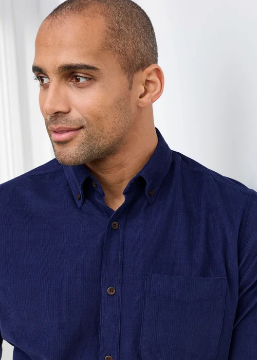 Cotton Traders Marine Long Sleeve Cord Shirt - M Image 4