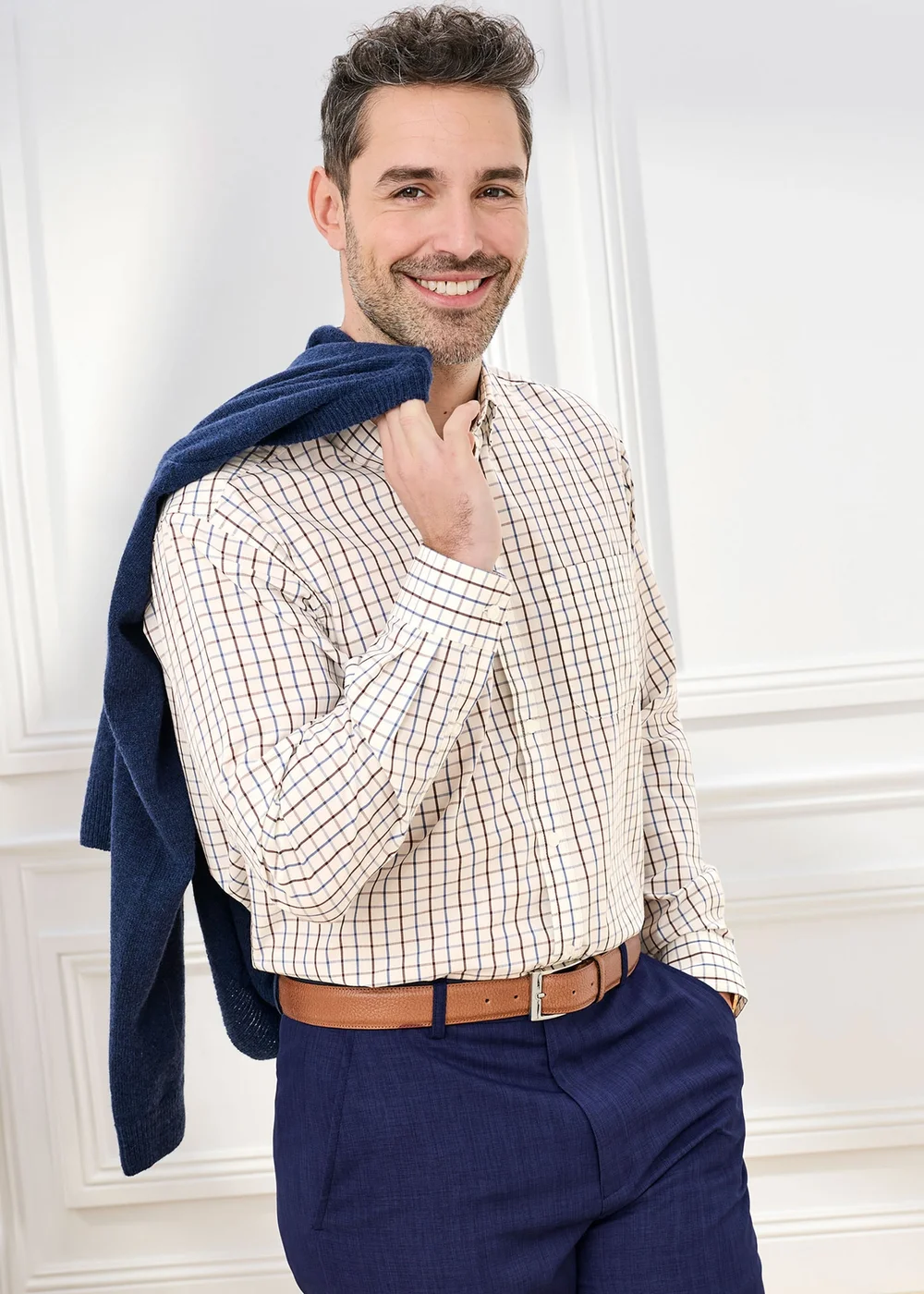 Cotton Traders Bark Long Sleeve Easy-care Shirt - 5XL Image 1