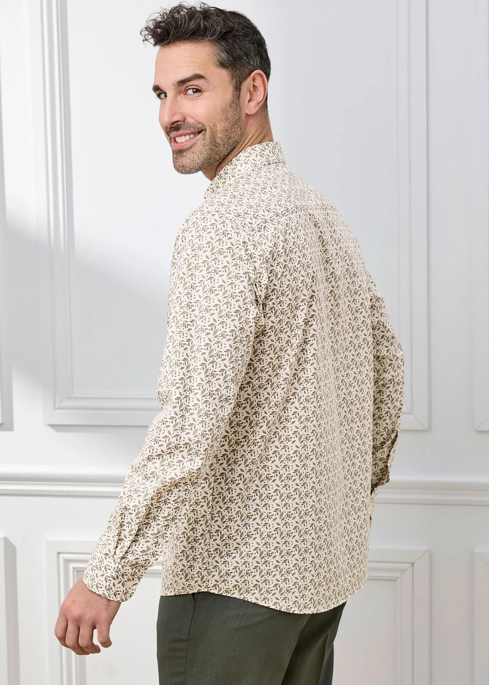 Cotton Traders Ecru Long Sleeve Easy-care Shirt - M Image 3