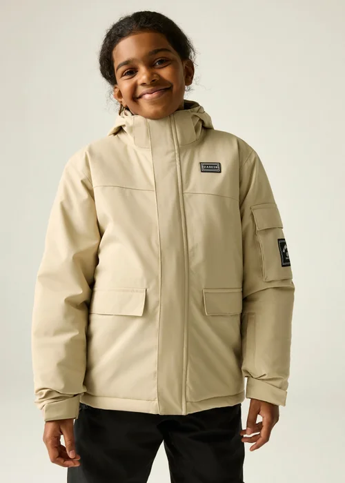 Dare 2b Cream Shredder II Waterproof Jacket (3-13 years) - 5-6 Yrs Image 1