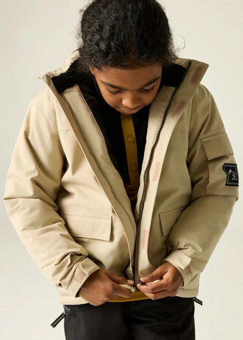 Dare 2b Cream Shredder II Waterproof Jacket (3-13 years) - 5-6 Yrs Image 5