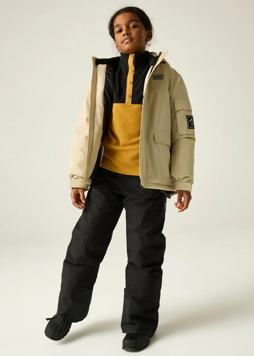 Dare 2b Cream Shredder II Waterproof Jacket (3-13 years) - 5-6 Yrs Image 3