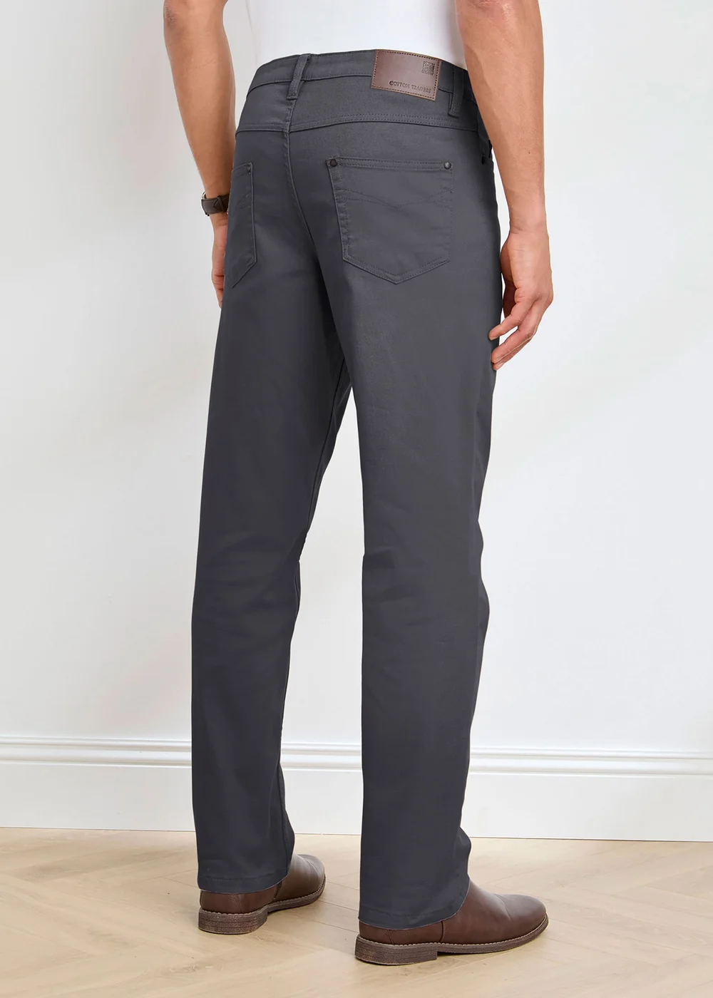 Cotton Traders Washed Charcoal Mens Coloured Jeans - 32/L32 Image 2