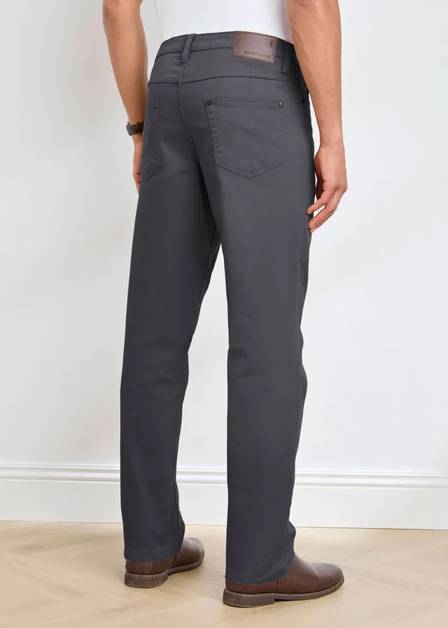 Cotton Traders Washed Charcoal Mens Coloured Jeans