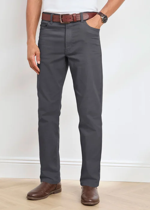 Cotton Traders Washed Charcoal Mens Coloured Jeans - 32/L32 Image 1