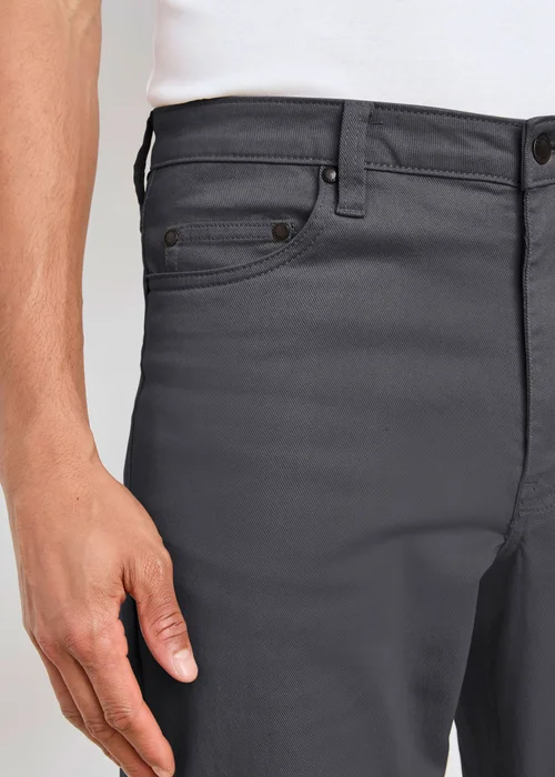 Cotton Traders Washed Charcoal Mens Coloured Jeans - 32/L32 Image 3