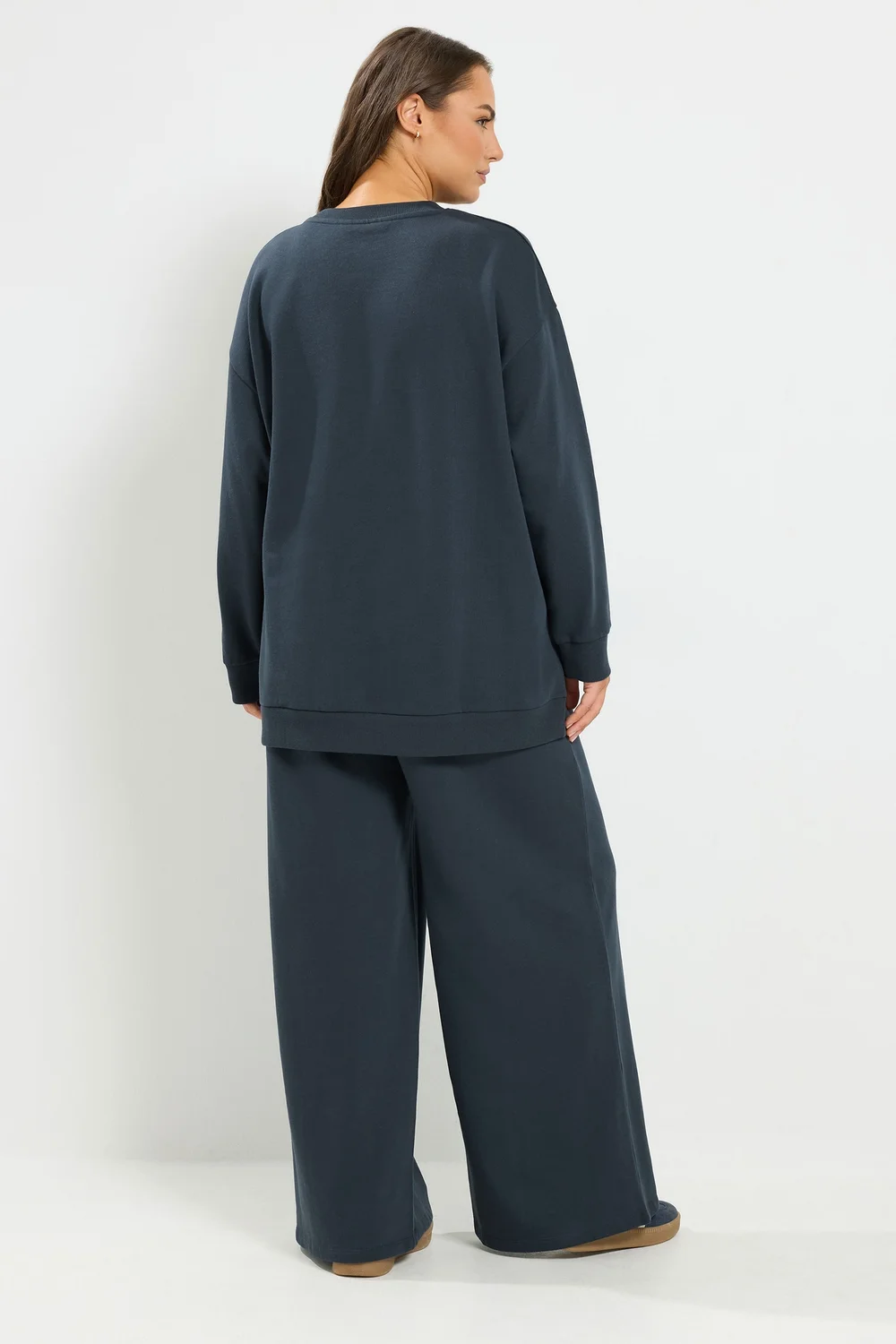 Yours Curve Navy Blue Sweatshirt & Jogger Set - 34-36/L28 Image 2