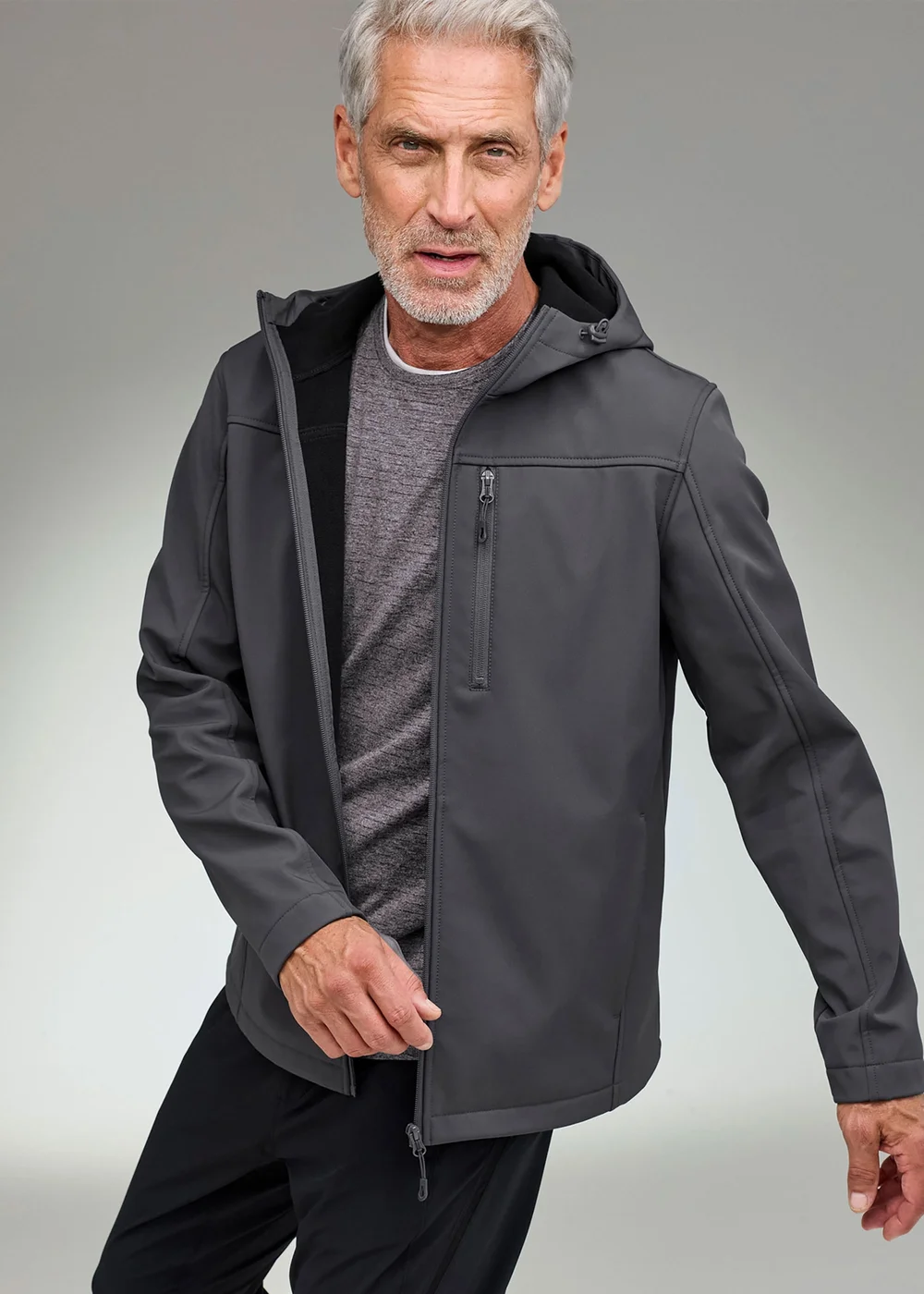 CT Active Washed Charcoal Soft Shell Windproof Jacket - M Image 1