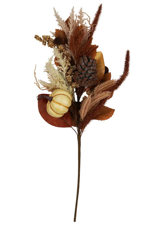 Country Living Neutral Autumn Pumpkin Floral Pick 70cm