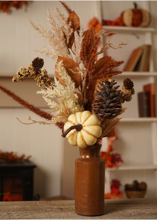Country Living Neutral Autumn Pumpkin Floral Pick 70cm