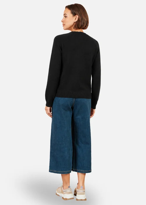 Yumi Black Knitted Fitted Peplum Cardigan - S Image 2