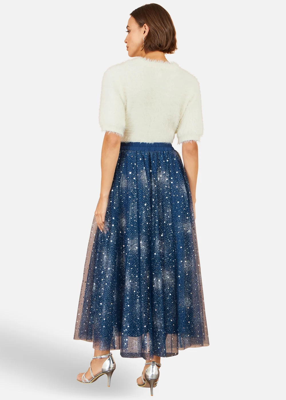 Yumi Navy Star Sparkle Tulle Skirt - 10 Image 3