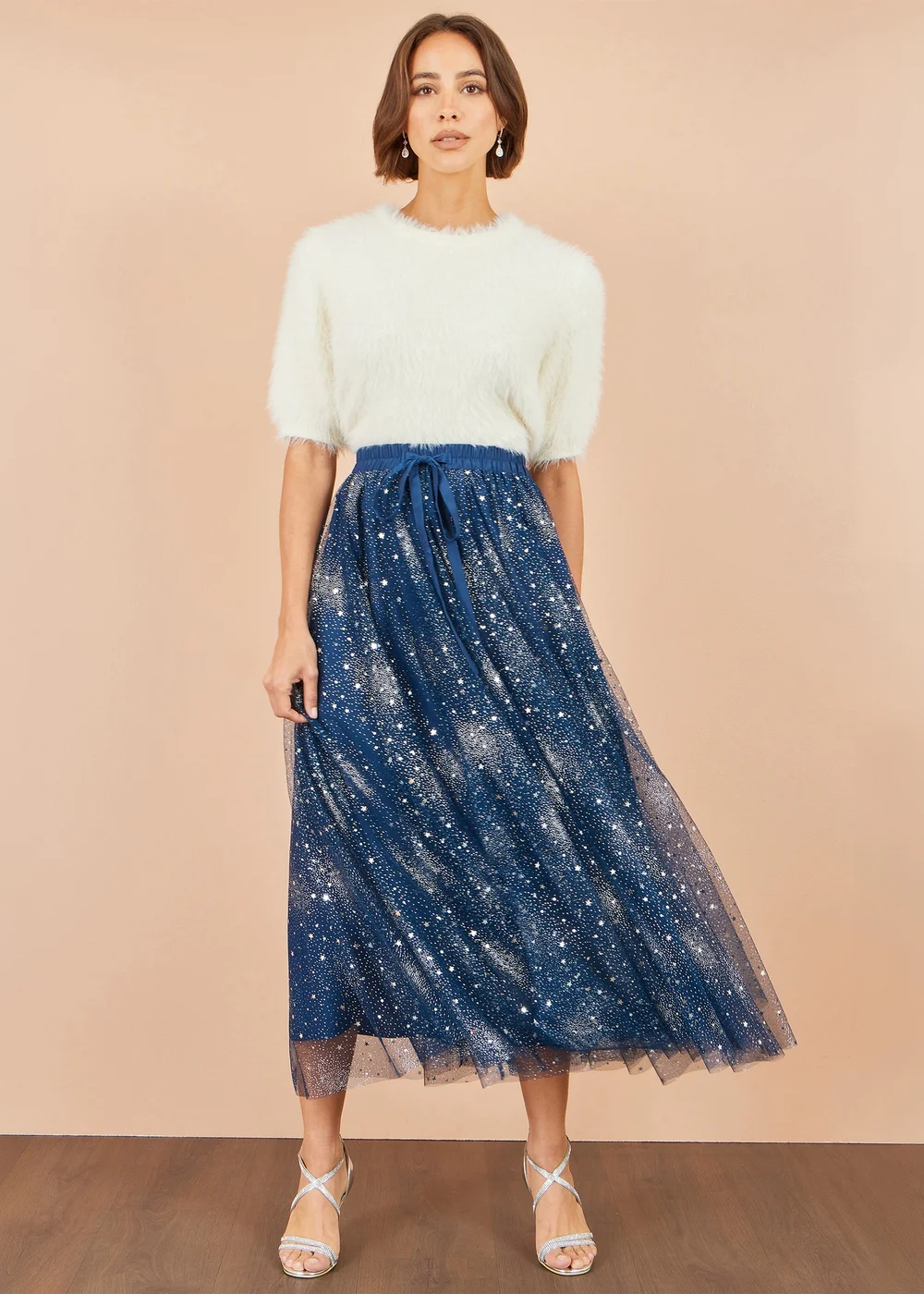 Yumi Navy Star Sparkle Tulle Skirt - 10 Image 2