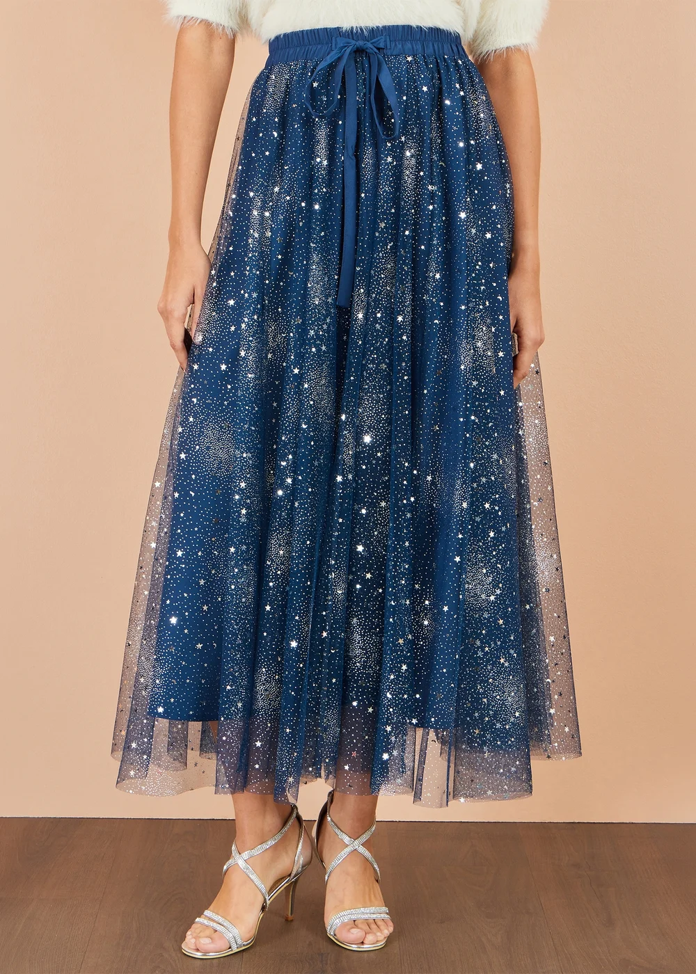Yumi Navy Star Sparkle Tulle Skirt - 10 Image 1