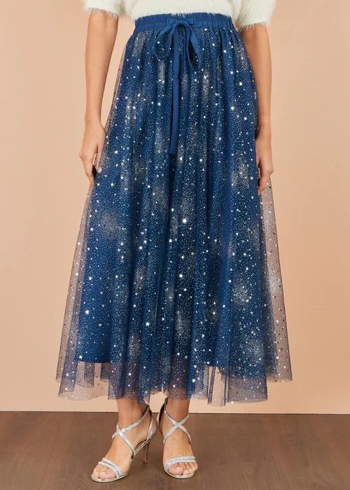 Yumi Navy Star Sparkle Tulle Skirt - 10 Image 1