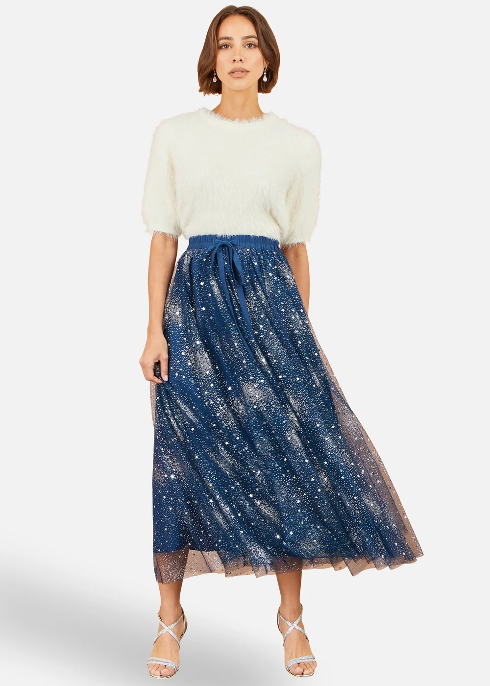 Yumi Navy Star Sparkle Tulle Skirt - 10 Image 2