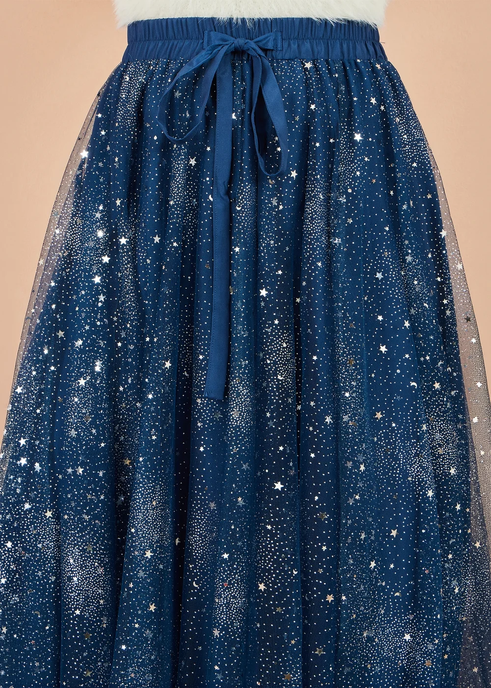 Yumi Navy Star Sparkle Tulle Skirt - 10 Image 4