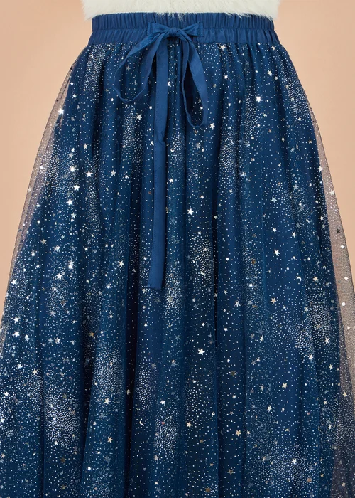 Yumi Navy Star Sparkle Tulle Skirt - 10 Image 4