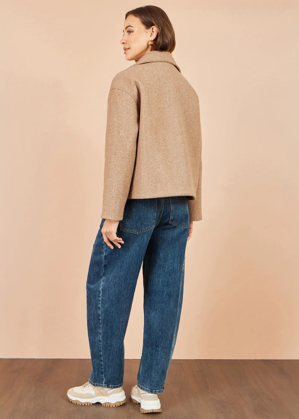 Yumi Beige Boxy Cropped Jacket - 16 Image 4