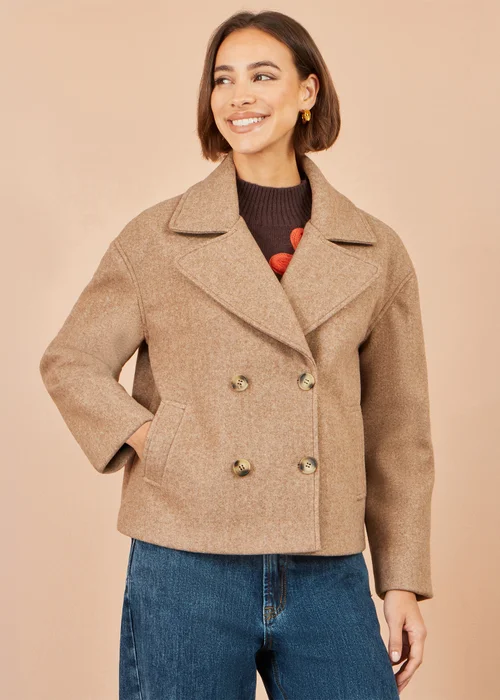 Yumi Beige Boxy Cropped Jacket - 16 Image 1