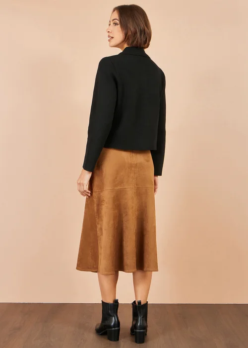 Yumi Black Knitted Box Jacket With Pockets - M Image 2