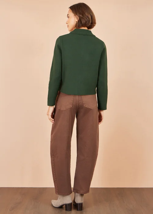 Yumi Green Knitted Box Jacket With Pockets - S Image 2