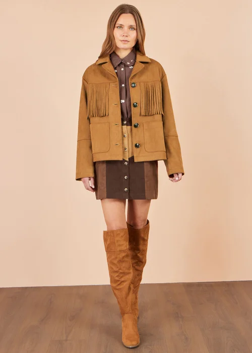 Yumi Brown Faux Suede Tassel Jacket - 18 Image 2