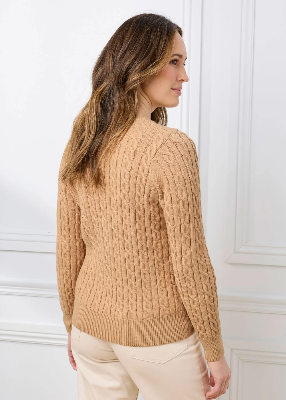 Cotton Traders Light Camel Cutest Cable Jumper - 22 Image 3