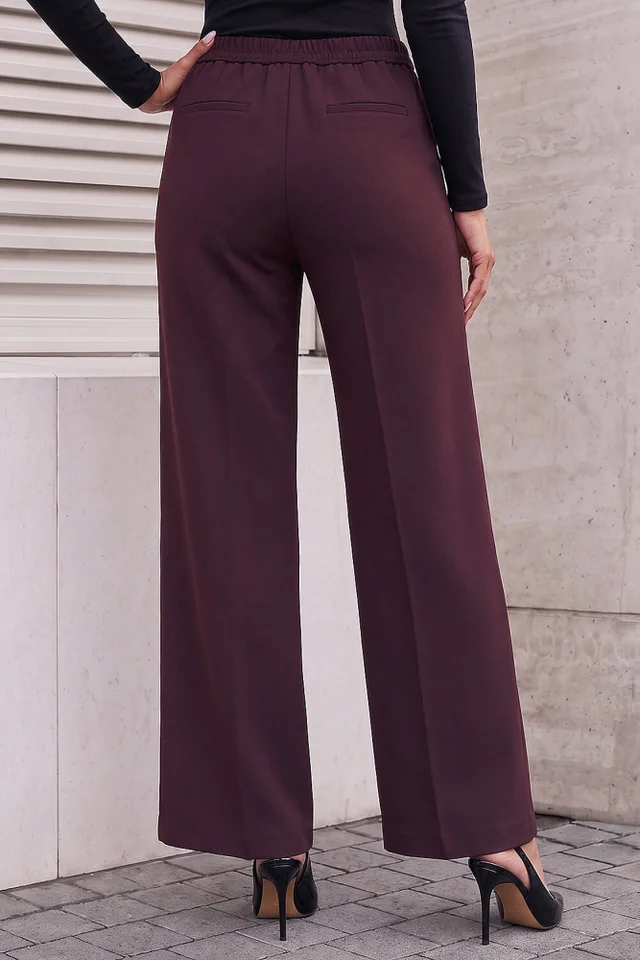 Roman Plum Button Pocket Full Length Trousers