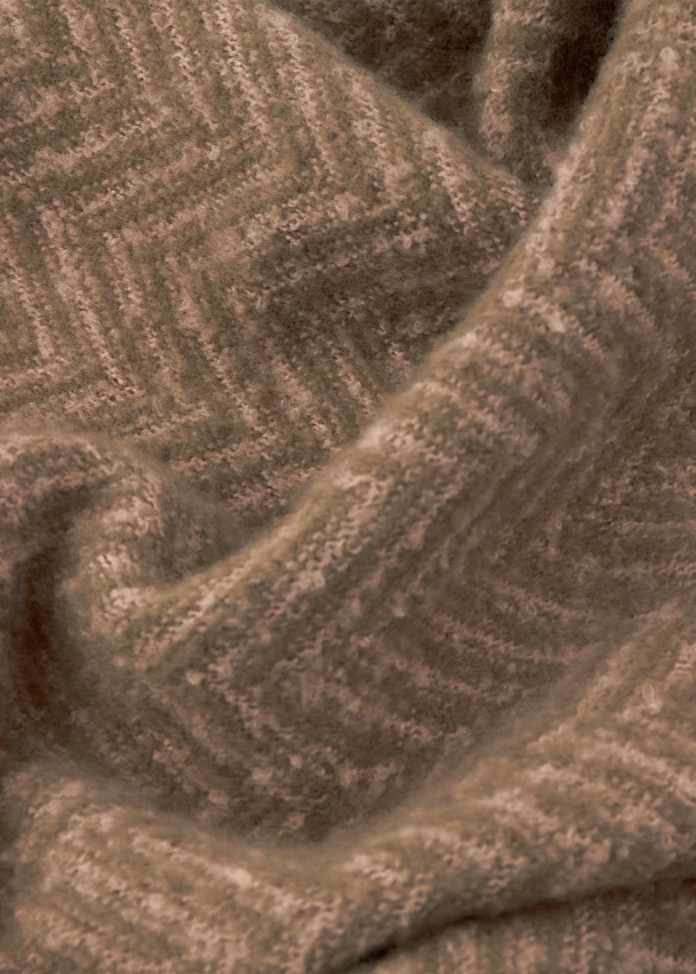 Furn Tweedie 130x180 Brushed Herringbone Throw Mocha - 130 x 180cm Image 3
