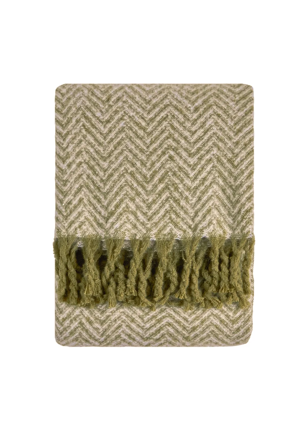 Furn Tweedie 130x180 Brushed Herringbone Throw Green - 130 x 180cm Image 2