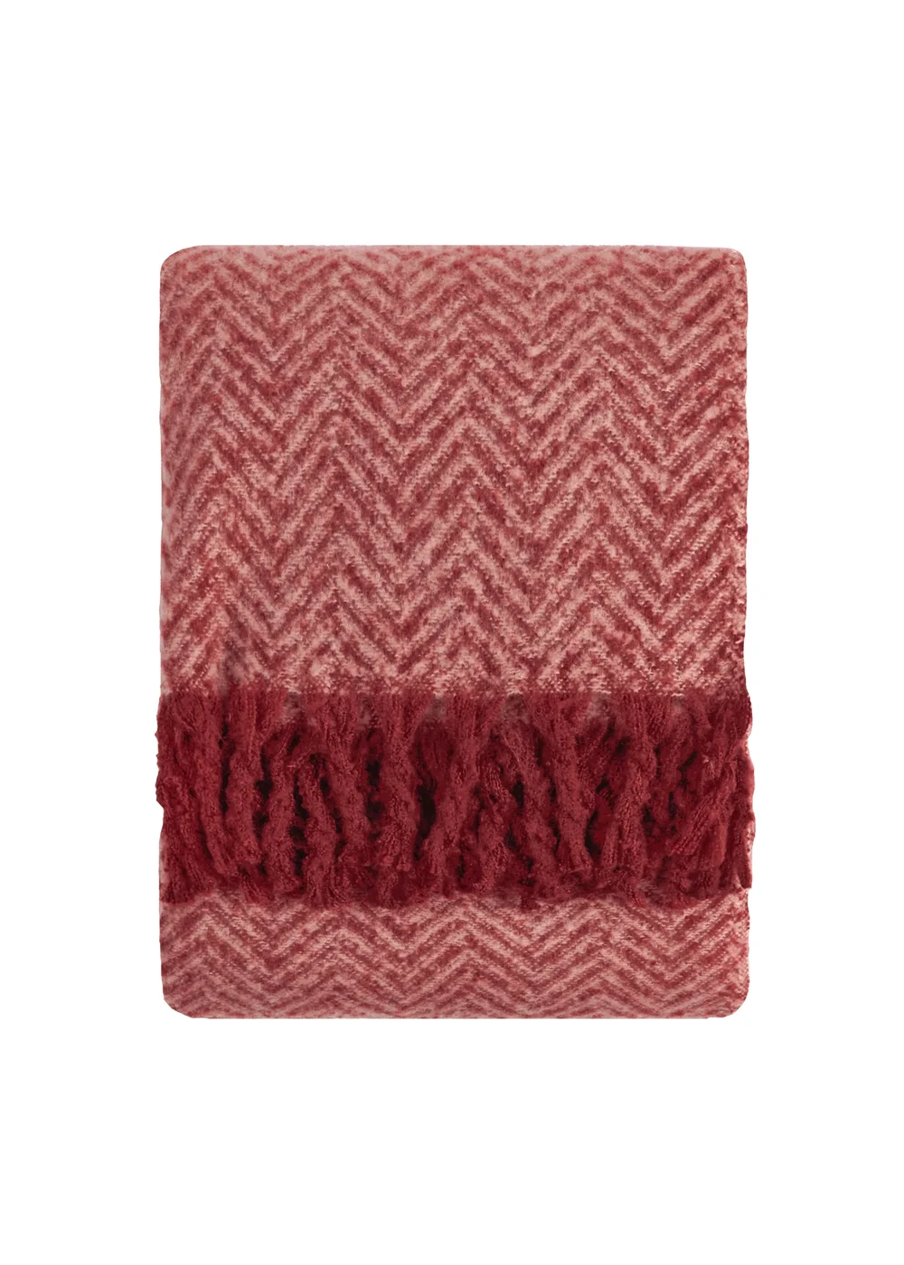 Furn Tweedie 130x180 Brushed Herringbone Throw Pink/Burgundy - 130 x 180cm Image 2