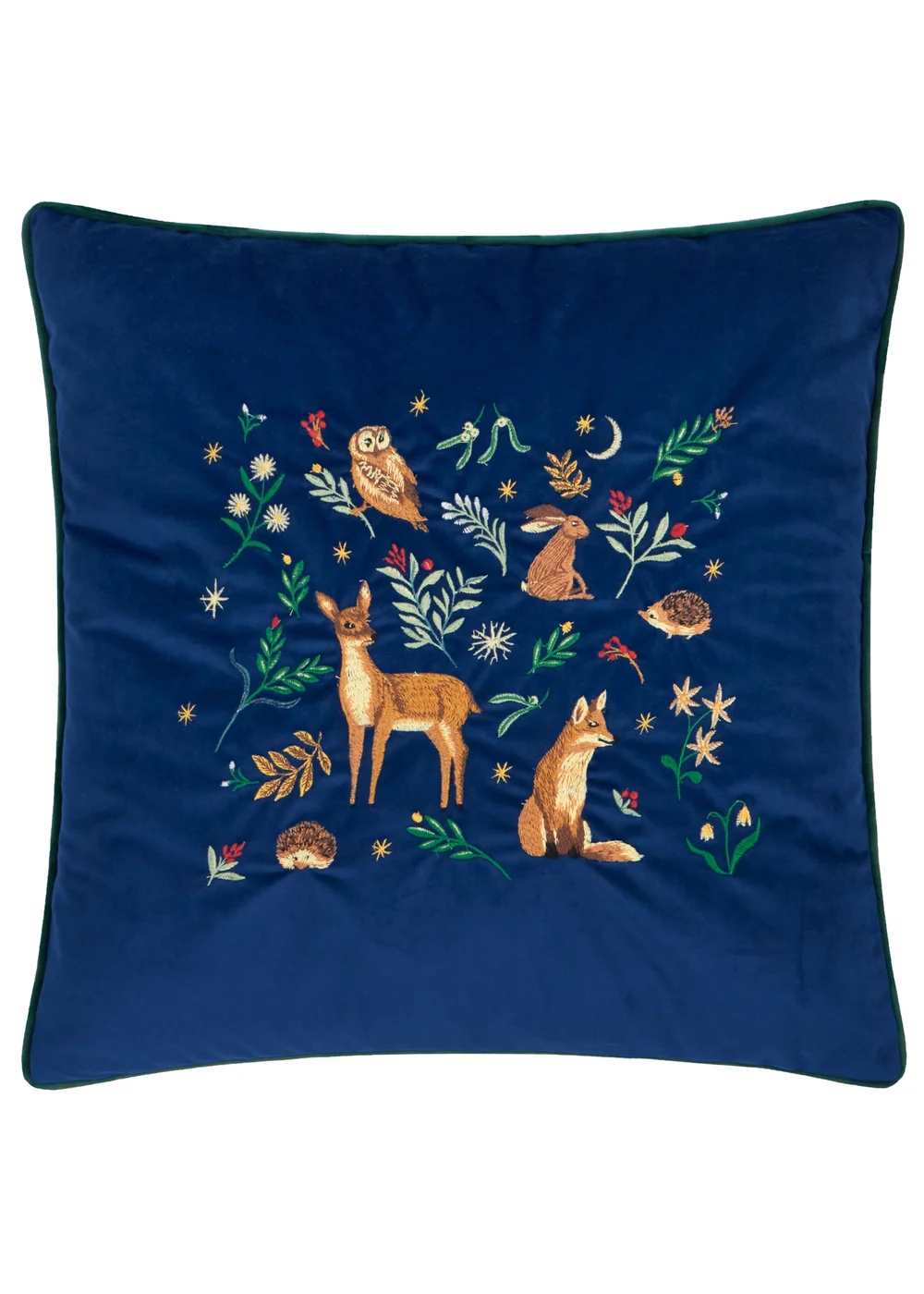 Furn Berry Woods 45x45 Velvet Cushion Navy - 45cm x 45cm Image 2