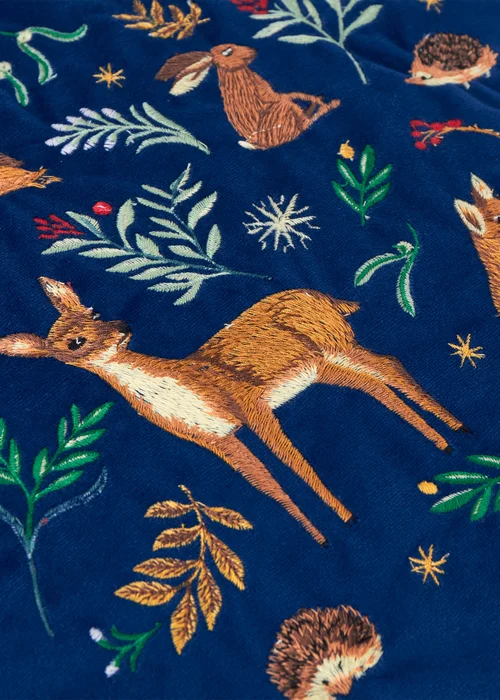 Furn Berry Woods 45x45 Velvet Cushion Navy - 45cm x 45cm Image 3