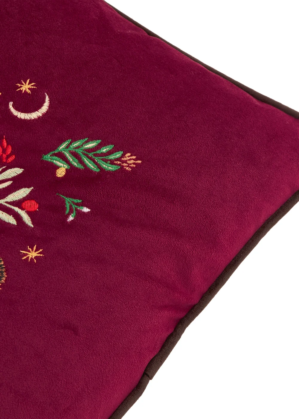 Furn Berry Woods 45x45 Velvet Cushion Burgundy - 45cm x 45cm Image 4