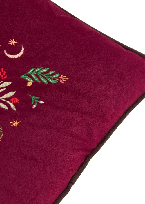 Furn Berry Woods 45x45 Velvet Cushion Burgundy - 45cm x 45cm Image 4
