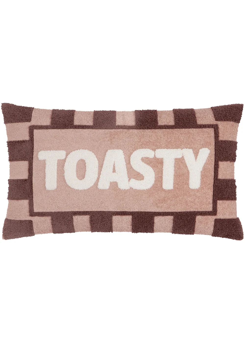 Furn Toasty 30x50 Boucle Cushion Pink/Chocolate - 30 x 50cm Image 1