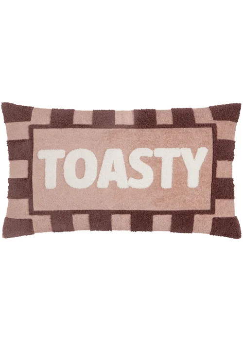 Furn Toasty 30x50 Boucle Cushion Pink/Chocolate - 30 x 50cm Image 1