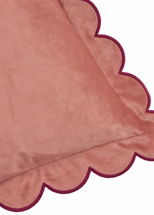 Furn Lil Scallop 45x45 Velvet Cushion Slipper/Burgundy - 45cm x 45cm Image 3