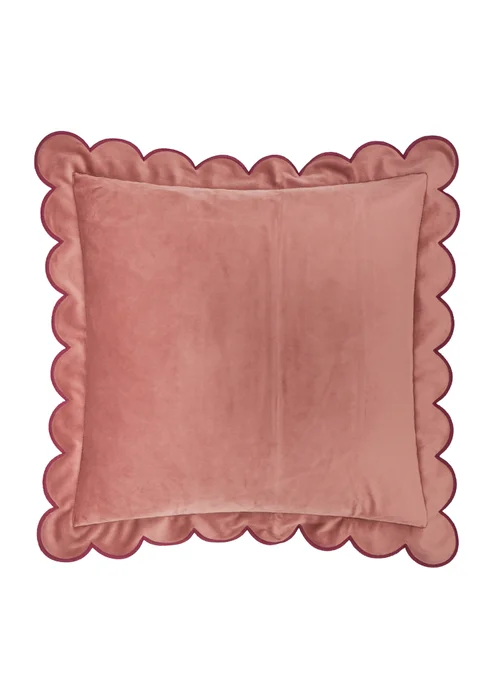 Furn Lil Scallop 45x45 Velvet Cushion Slipper/Burgundy - 45cm x 45cm Image 2