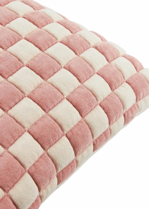 Furn Softie 50x50 Checkerboard Quilted Cushion Pink - 50cm x 50cm Image 3