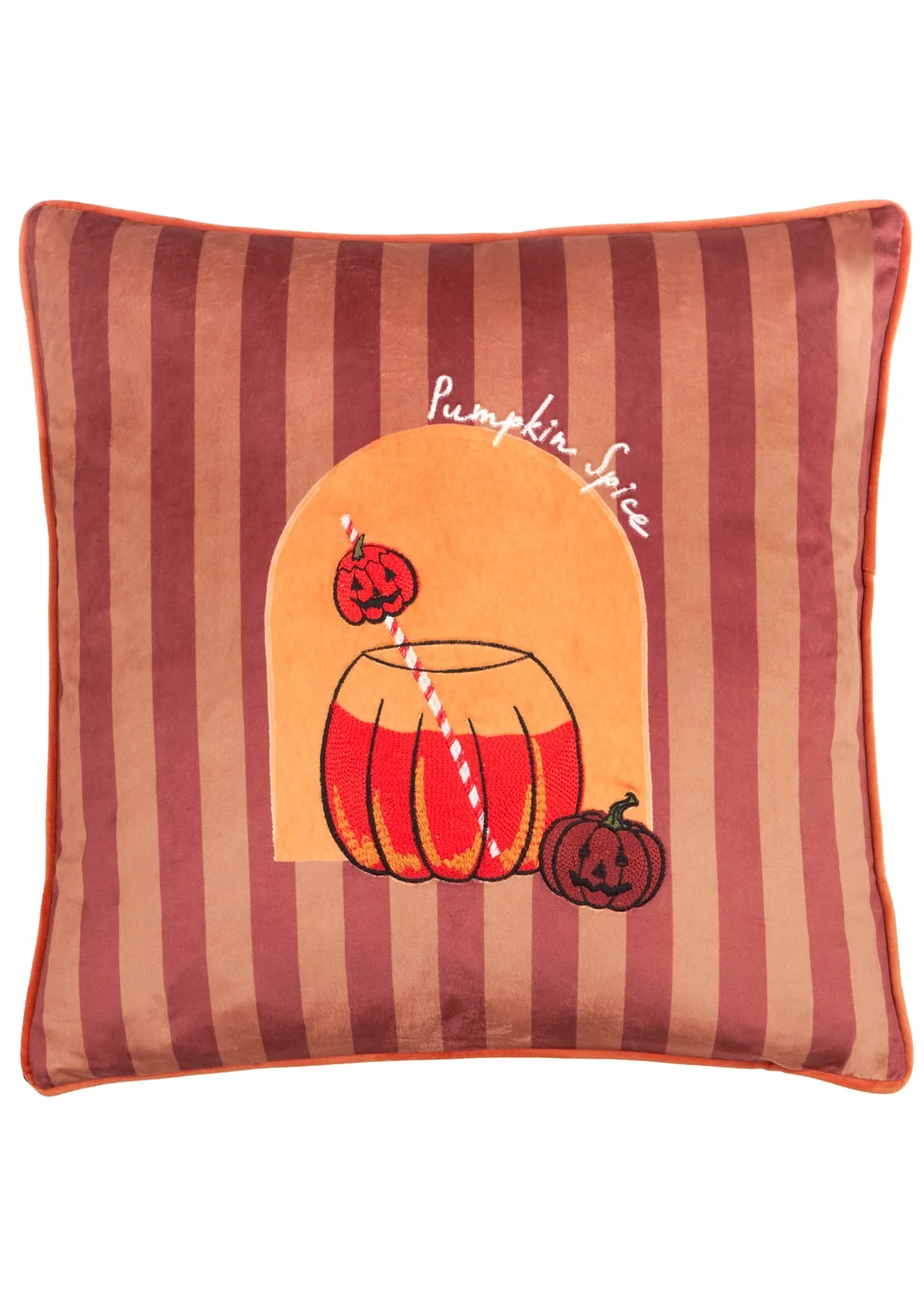 Furn Pumpkin Spice 45x45 Velvet Cushion Orange - 45cm x 45cm Image 2